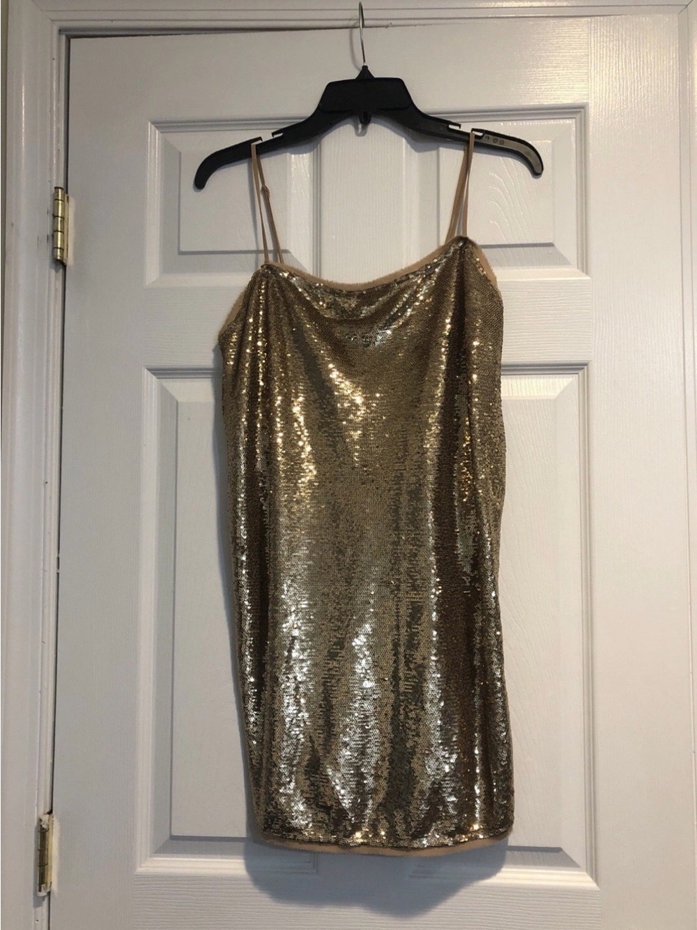Free People Gold Sequin Slip Dress